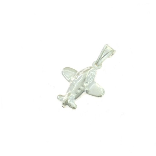 Plane pendant in 925 white silver