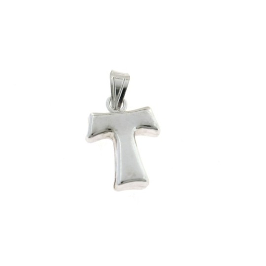 Tao cross pendant coupled 11x12 mm. in 925 silver