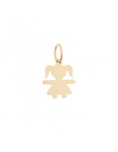 Girl pendant with 16x22 mm plate. rose gold plated in 925 silver