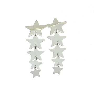 Earrings with 5 degradé stars plated white gold in 925 silver