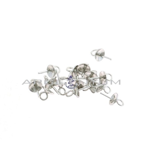 Counter-stitches for glueing ø 5 mm. 16pcs white gold plated 925 silver