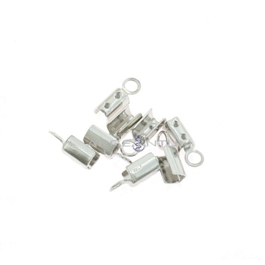 Terminal to be tightened from ø 2,5 mm. 8pcs white gold plated 925 silver