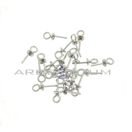 Counter-stitches for glueing ø 3 mm. 23pcs white gold plated 925 silver