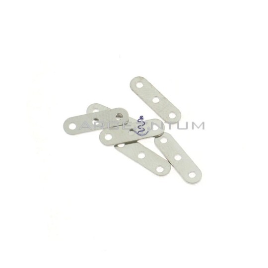 Barrette distanziatrici a 3 fili placcate oro bianco 6 pezzi in argento 925