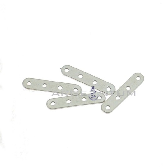 Barrette distanziatrici a 4 fili placcate oro bianco 4 pezzi in argento 925