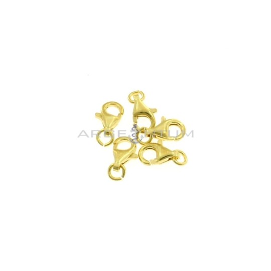 Chiusure moschettone da ø 9 mm placcati oro giallo in argento 925 (5 pz.)