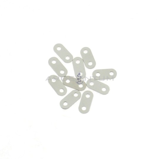 Barrette distanziatrici a 2 fori placcate oro bianco in argento 925 (10 pz.)