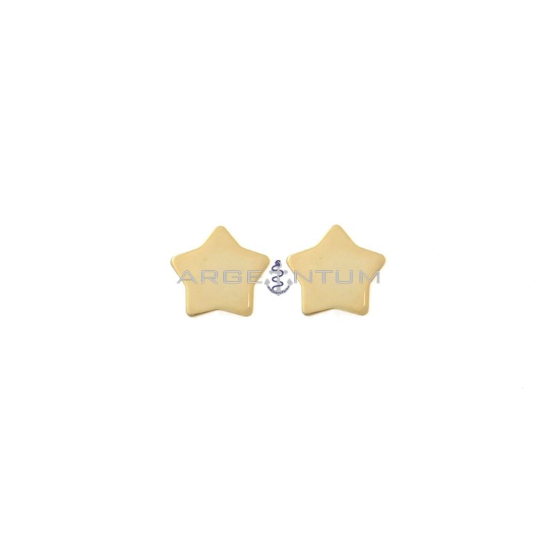 Rose gold plated 14x14 mm plate star lobe earrings in 925 silver