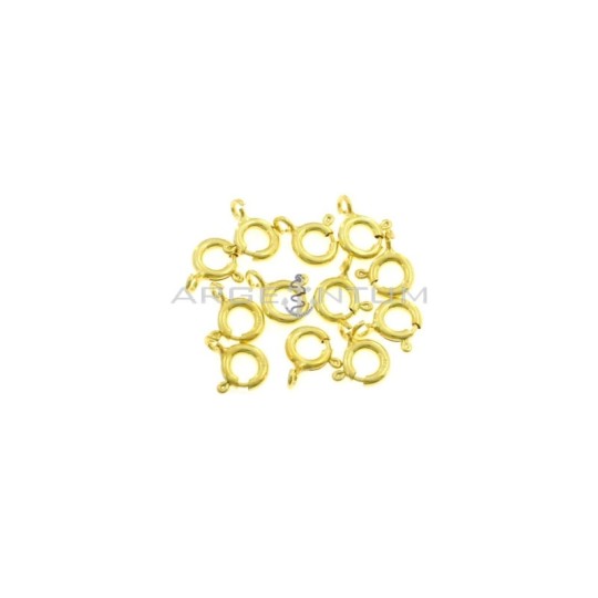 Spring link clasps ø 6 mm yellow gold plated in 925 silver (12 pcs.)