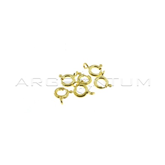 Spring link clasps ø 8 mm yellow gold plated in 925 silver (6 pcs.)