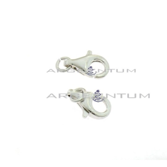 13 mm carabiners. 2pcs white gold plated 925 silver