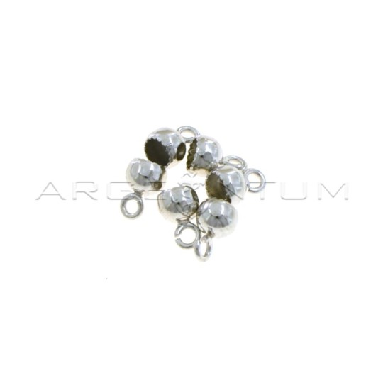 Lacquer wax terminals ø 6 mm with open mesh white gold plated in 925 silver (6 pcs.)