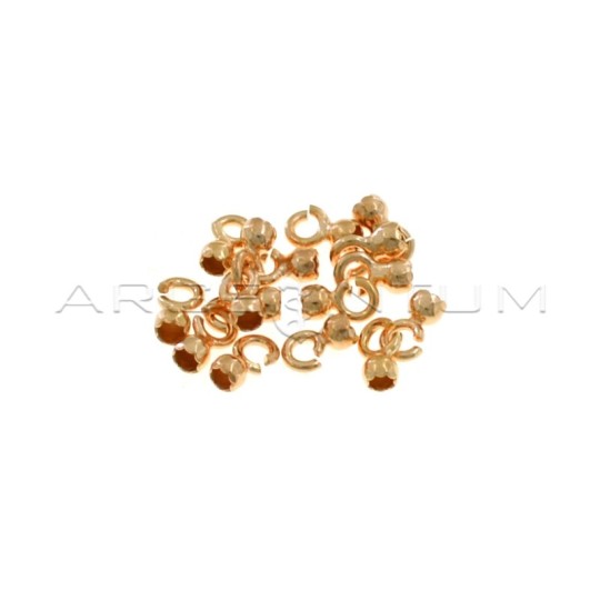 Lacquer wax terminals ø 3 mm with open mesh rose gold plated in 925 silver (16 pcs.)