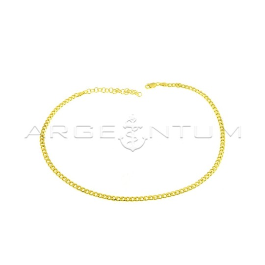 Collarino maglia grumetta placcato oro giallo in argento 925