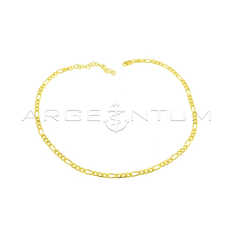 Collarino maglia 3 1 placcato oro giallo in argento 925