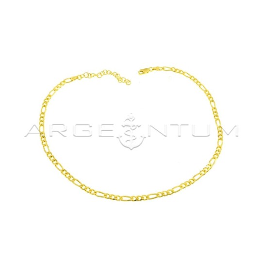 Collarino maglia 3 1 placcato oro giallo in argento 925