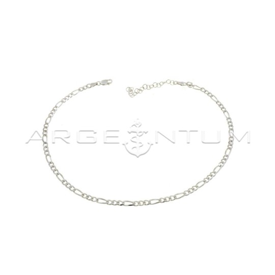 Collarino maglia 3 1 placcato oro bianco in argento 925