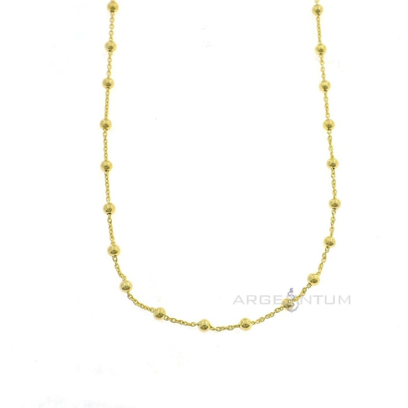 2.5mm alternating ball chain. yellow gold plated 925 silver (90 cm)