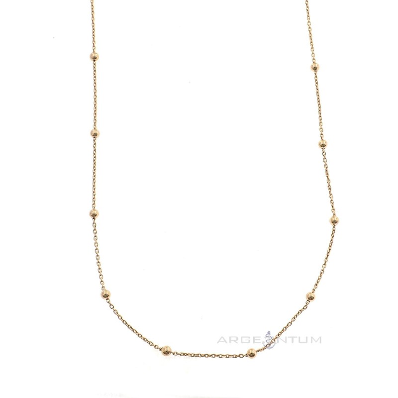 2.5mm alternating ball chain. rose gold plated 925 silver (80 cm)