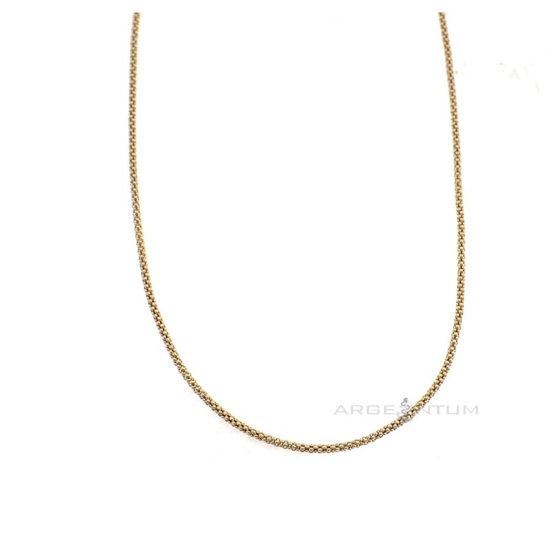 Pop corn chain link rose gold plated in 925 silver (50 cm)