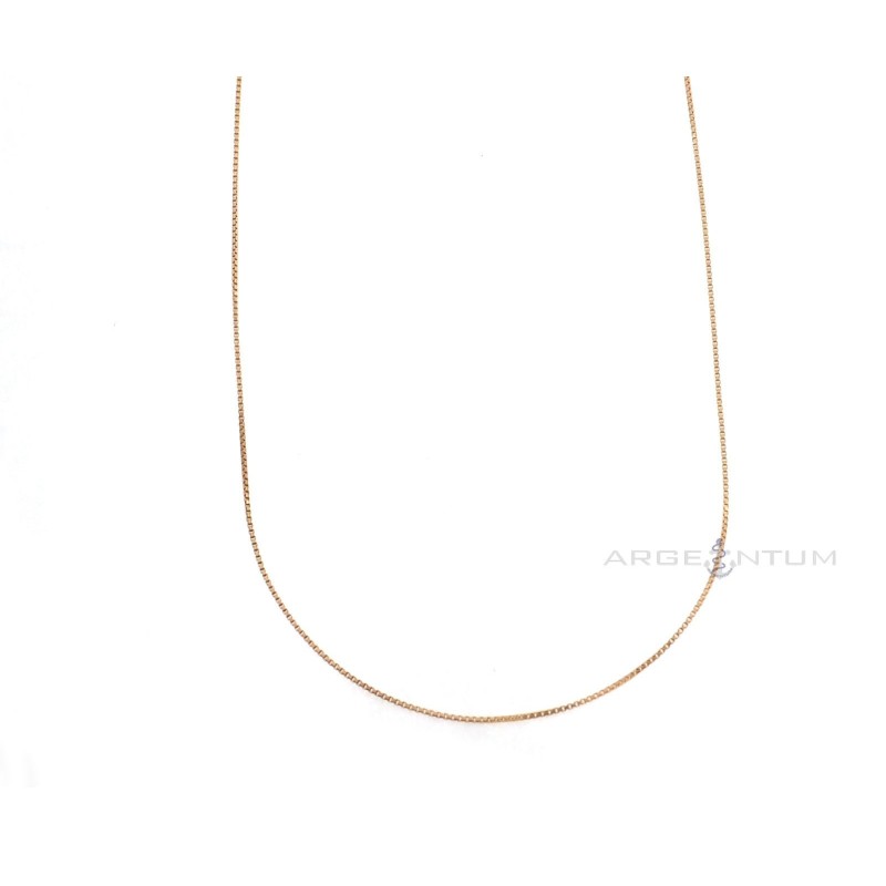 0.6 mm venetian chain link rose gold plated 925 silver (60 cm)