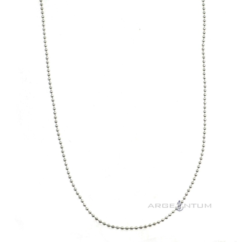 1.2 mm diamond ball chain white gold plated 925 silver (90 cm)