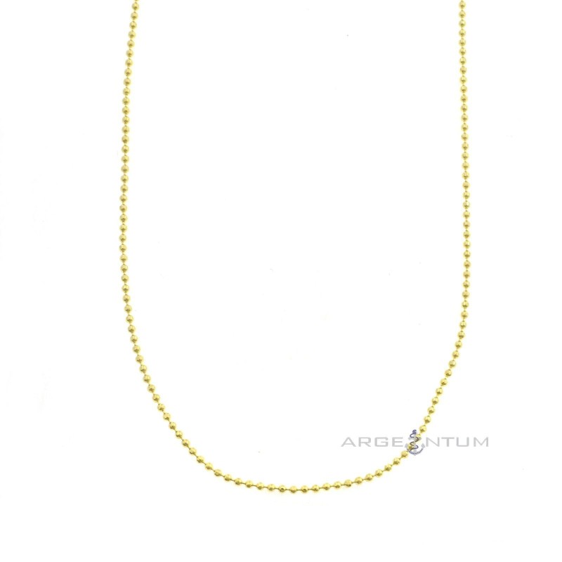 1.2 mm yellow gold plated diamond ball chain in 925 silver (60 cm)