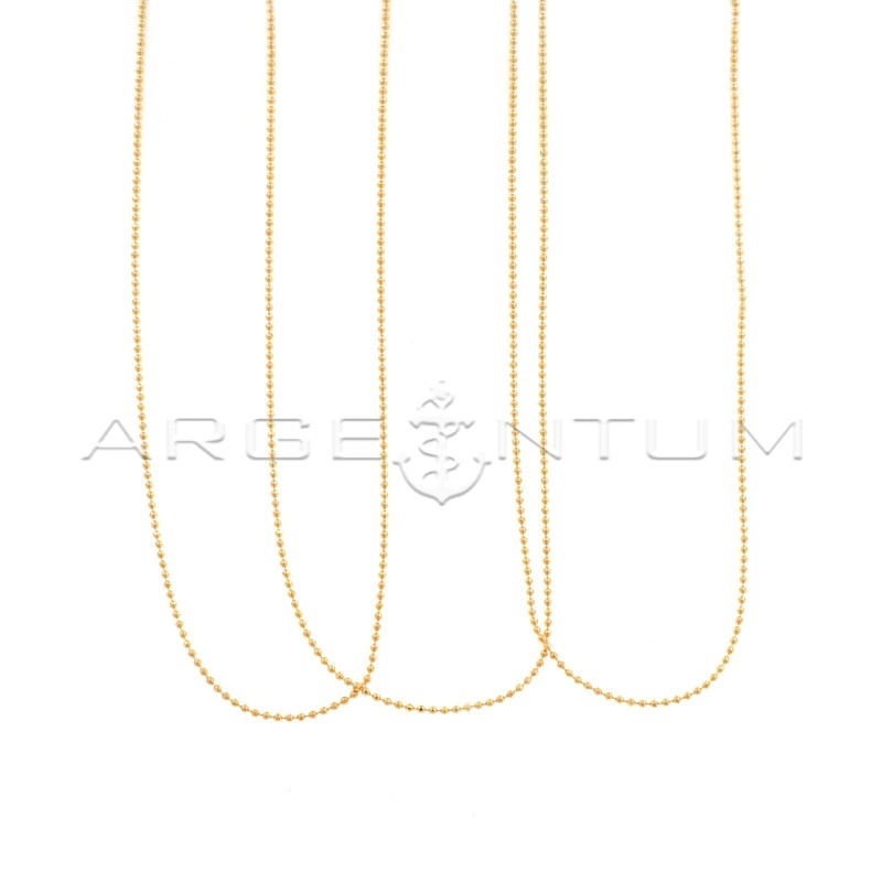 1.2 mm diamond ball chains in 925 silver plated rose gold (40 cm) (3 pcs.)