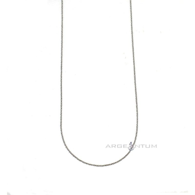 White gold plated twist chain in 925 silver (50 cm)