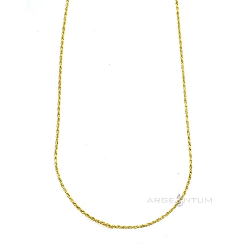 1.5 mm rope link chain. yellow gold plated 925 silver (100 cm)