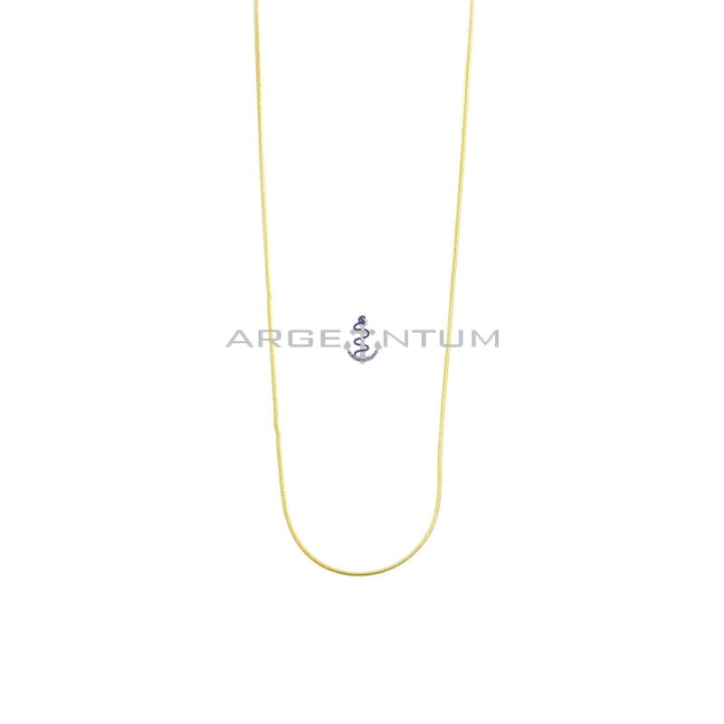 Yellow gold plated 1 mm rat tail chain in 925 silver (50 cm)