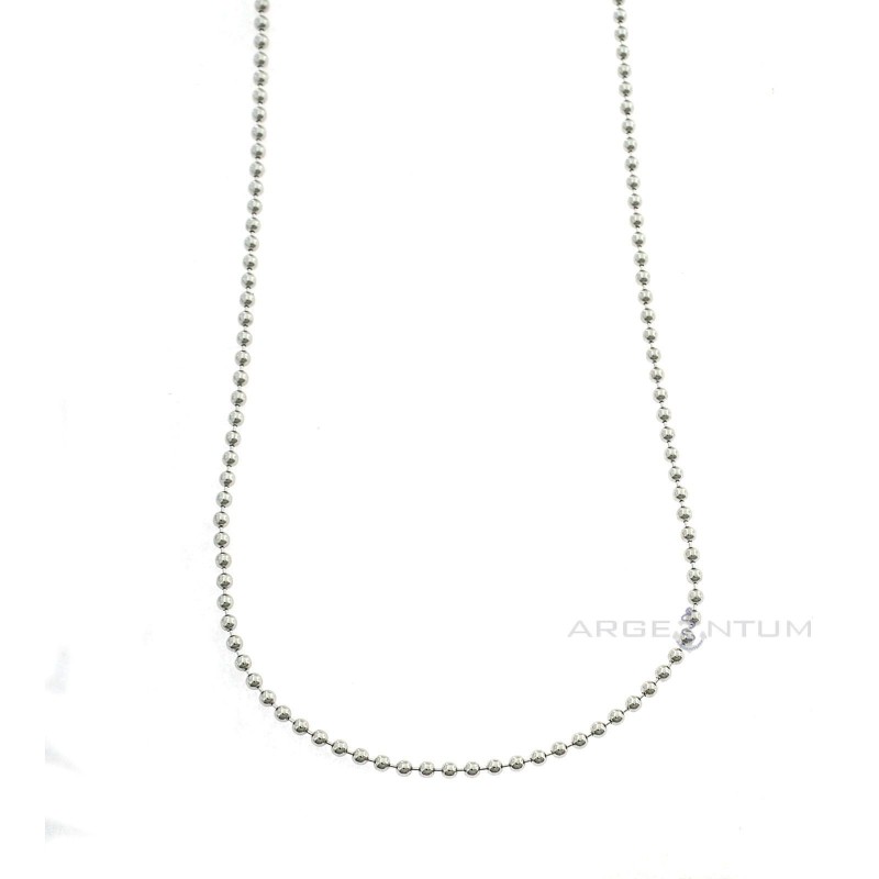 White gold plated 2 mm military link chain in 925 silver (45 cm)