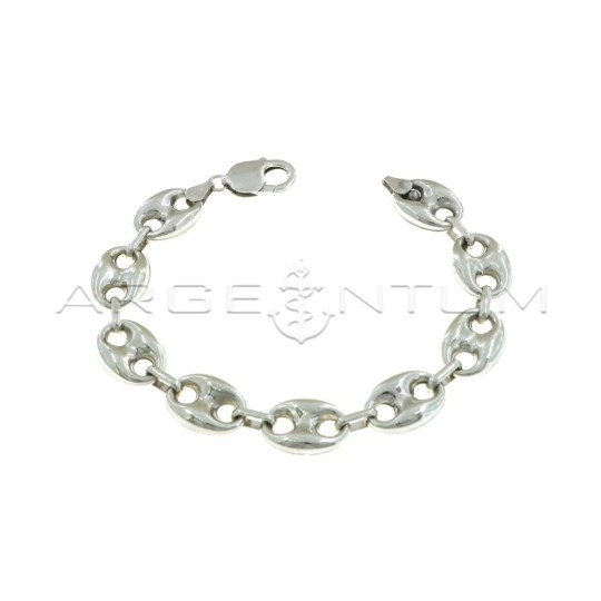 White gold plated 13 mm marine mesh bracelet in 925 silver