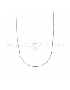 1.2 mm diamond-coated Venetian chain in 925 silver plated white gold (60 cm)