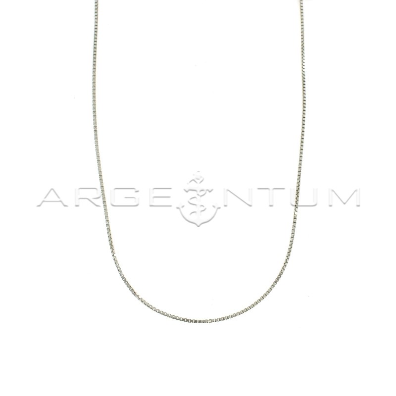 1.2 mm diamond-coated Venetian chain in 925 silver plated white gold (60 cm)