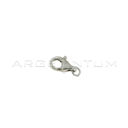 16mm white gold plated carabiner in 925 silver