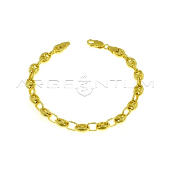 Yellow gold plated 6 mm marine mesh bracelet in 925 silver