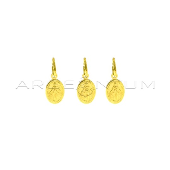 Miraculous medal pendants plated yellow gold in 925 silver (3 pcs.)