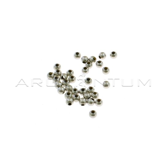 Crimp pins ø 3 mm white gold plated in 925 silver