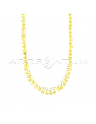 Giotto chain necklace with yellow gold plated pendant plates in 925 silver