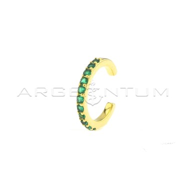 Circle ear cuff with green...