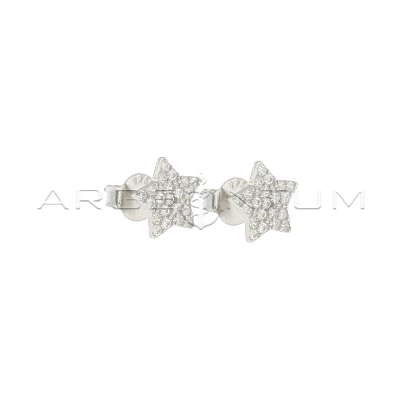 White gold-plated white zirconia pave...