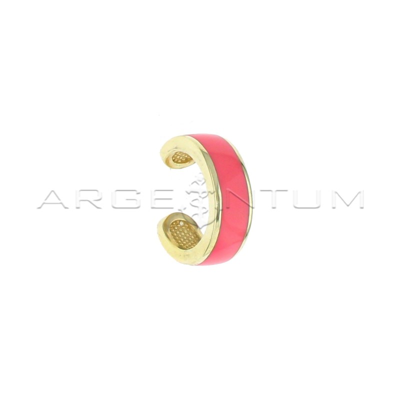 Yellow gold plated rose enamel band...