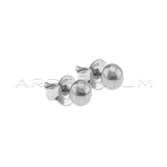 Shiny sphere earrings ø 3 mm plated white gold in 925 silver