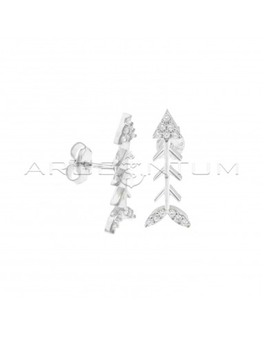 Arrow lobe earrings with white zircon...