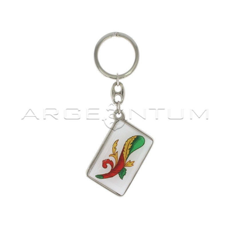 Metal keychain with brisè, marine...