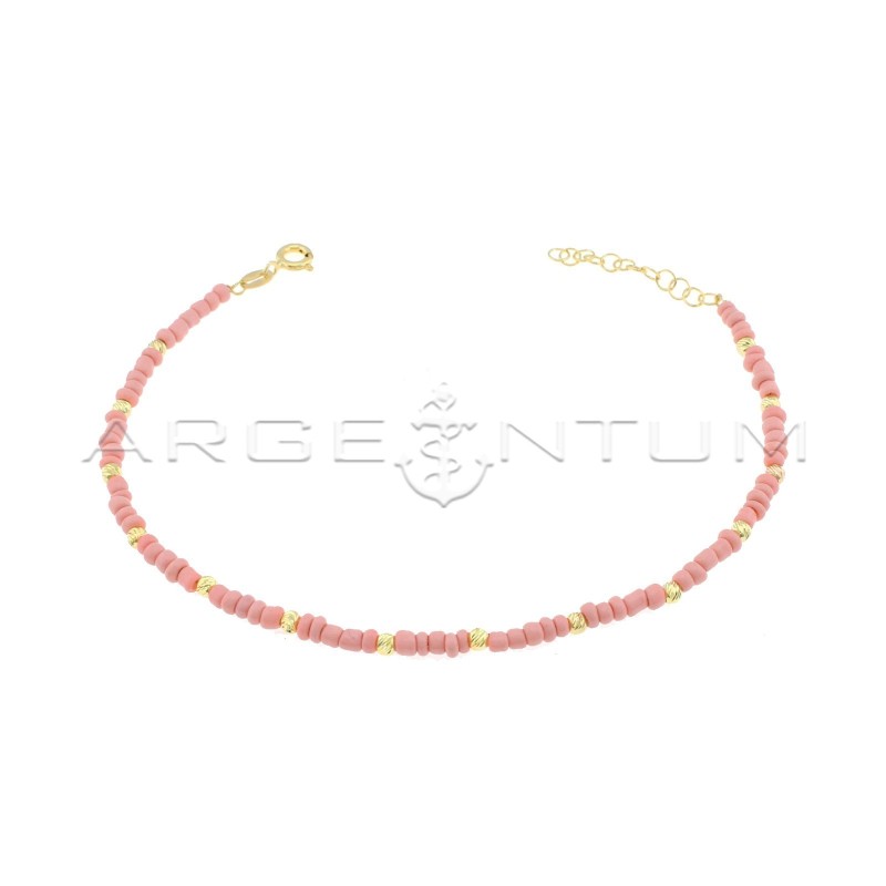 Anklet with pink resin washers and...