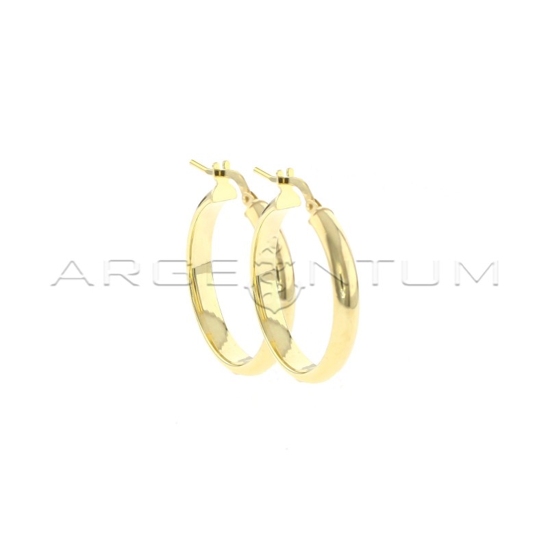 Yellow gold plated hoop earrings ø 28...