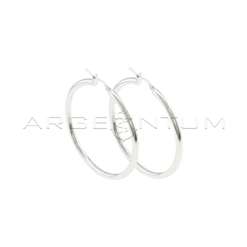 Tubular barrel hoop earrings ø 46.5...