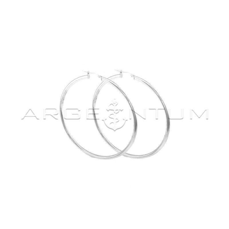 Tubular barrel hoop earrings ø 66 mm...